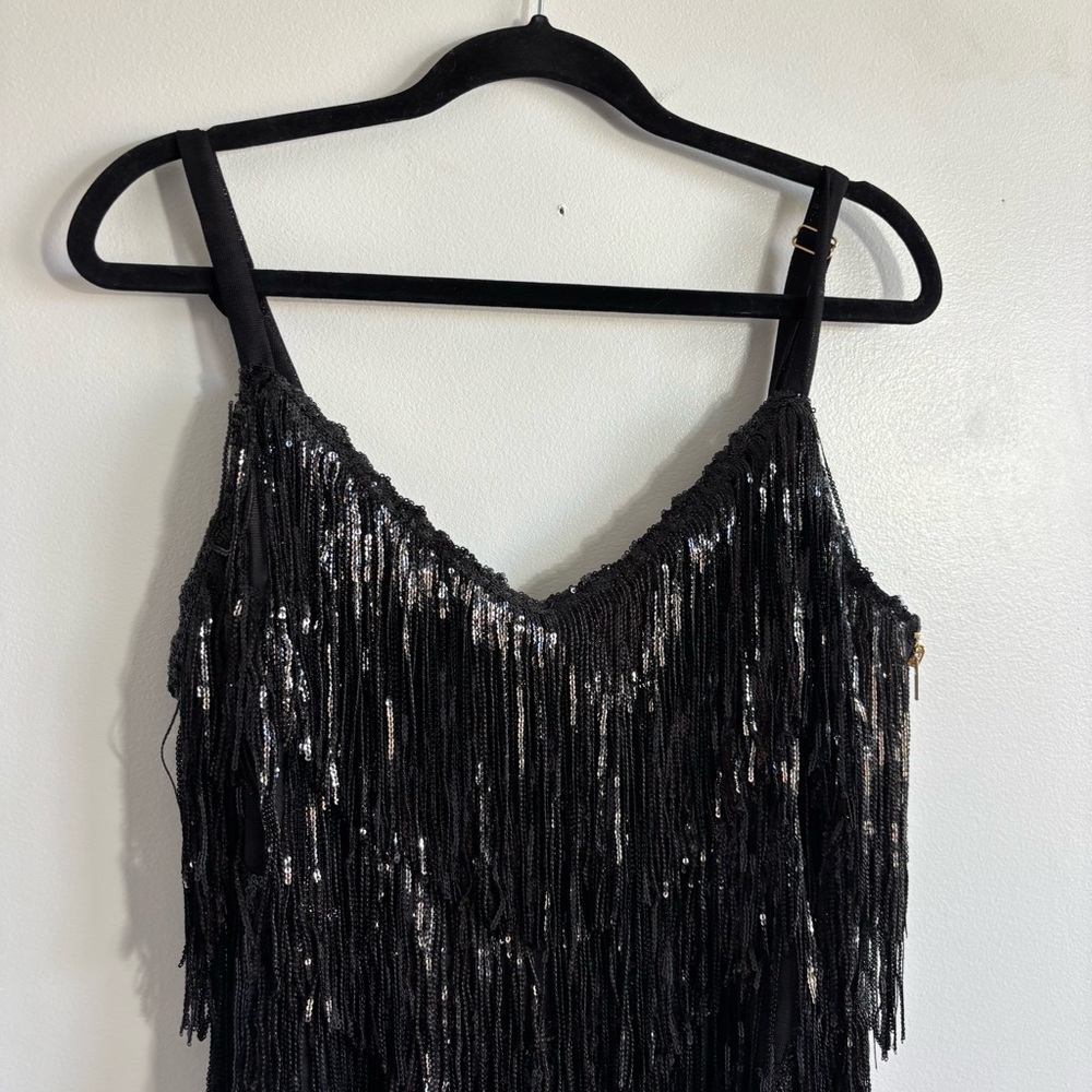 Fashion nova black Selena sequin fringe mini dress - Picture 4 of 9